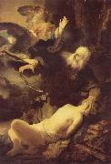 REMBRANDT Harmenszoon van Rijn The Angel Stopping Abraham from Sacrificing Isaac to God France oil painting artist